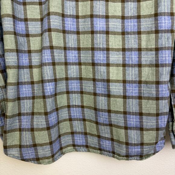 Proper Cloth Shirt Mens M? Blue Green Check Long Sleeve Wool Blend Casual Soft - Picture 3 of 10